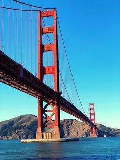 the golden gate bridge over looking the water