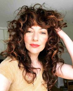 Hide Curtain Bangs, Hairstyles To Hide Curtain Bangs, Curly Curtain Bangs Long, Long Curtain Bangs Curly Hair, Curly Hair Shag Haircut, Wavy Shag With Bangs, Curly Shag With Bangs, Curly Curtain Bangs, Curly Hair Curtain Bangs