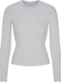 Ribbed Stretch Long Sleeve Top With Crew Neck, Ribbed Long Sleeve Top, Solid Ribbed Long Sleeve T-shirt, Solid Color Ribbed Long Sleeve T-shirt, Ribbed Long Sleeve Relaxed T-shirt, Long Sleeve T-shirt With Ribbed Neckline And Stretch, Stretch Long Sleeve T-shirt With Ribbed Neckline, Gray Long Sleeve Breathable T-shirt, Layering Pieces