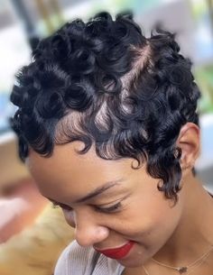 Curly Pixie Mohawk, Pixie Pin Curls, Tapered Natural Hair Cut, Cut Life