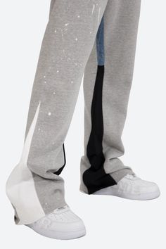 Contrast Bootcut Sweatpants - Grey | mnml | shop now