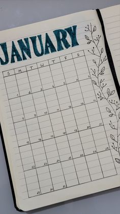 a calendar with the word january written on it