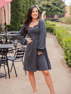 Introducing the Triana Dress, the perfect addition to your wardrobe! With its soft and comfortable fabric, this dress is guaranteed to become your go-to outfit for any occasion. The flattering design of the dress is accentuated by its beautiful colors, making you stand out from the crowd. Size: Small 0-4 Medium 6-8 Large 10-12 XL 12-14 Model is 5'5" Size 2 wearing small Its Beautiful, Maxi Skirt Dress, Stand Out From The Crowd, Graphic Apparel, Knee Length Dresses, Knee Length Skirt, Romper Pants, Blazer Dress, Flared Sleeves