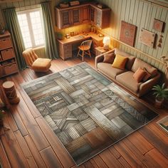 a living room filled with furniture and wooden floors