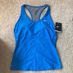 Nwt, Blue, Dry Fit Tank. Nike Blue Sleeveless Tank Top, Nike Blue Tops For Spring, Blue Stretch Nike Tops, Blue Nike Top For Workout, Blue Nike Workout Top, Nike Blue Workout Top, Fitted Blue Nike Tops, Camp Clothes, Summer To Do List