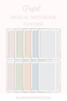 Pastel digital notebook covers for GoodNotes Pretty Pastel, Can Design, Digital Planner