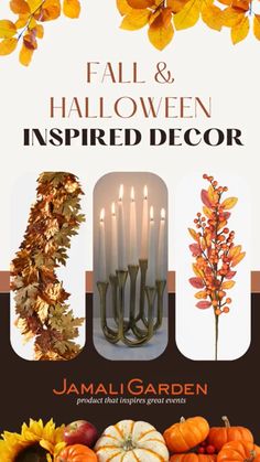 fall and halloween inspired decor with candles