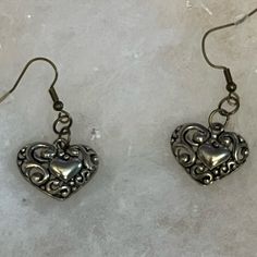 Swirly Heart Dangler Earrings. Stylish, Lightweight And Antique Looking. The Holidays Are Here! Great Little Something For The Open-Hearted. Nice Gift! Please Share If You’re Not Interested. Thanks. Metal Heart Bead Earrings As Gift, Heart Beads Metal Earrings As Gift, Nickel Free Double Heart Silver Earrings, Silver Metal Heart Earrings For Anniversary, Heart Beads Metal Earrings For Gift, Nickel Free Metal Heart Earrings For Anniversary, Metal Heart Beaded Earrings For Gifts, Heart Beaded Metal Earrings As Gift, Gift Metal Heart Earrings With Heart Beads