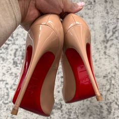 Preowned So Kate Heels In Nude With Brand New Heel Taps. Luxury Beige Heels With Red Sole, So Kate Heels, Heel Taps, Louboutin So Kate, Heel Tap, Shoes Heels Classy, Christian Louboutin So Kate, So Kate, Heels Classy