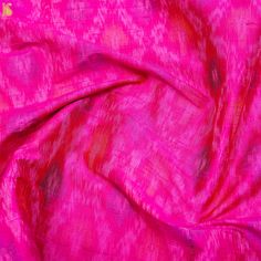 Pink Pure Raw Silk Banarasi Ikat Fabric - Khinkhwab Bollywood Style Saree Blouse With Ikat Print, Festive Ikat Print Blouse With Traditional Drape, Pink Unstitched Blouse Piece With Motifs, Unstitched Pink Blouse Piece With Motifs, Silk Blouse Piece With Traditional Patterns In Pink, Traditional Drape Blouse Piece With Ikat Print For Festivals, Bollywood Ikat Print Blouse Piece For Festivals, Pink Silk Blouse Piece With Traditional Patterns, Multicolor Ikat Print Blouse Piece For Diwali