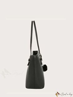 BirdinBag - Sophisticated Pom Pom Shoulder Tote - Stylishly Accessorize with Elegance Elegant Long Handle Travel Bags, Elegant Shoulder Bag With Long Handle For Daily Use, Elegant Long Handle Bags For Daily Use, Pom Pom Fashion, Letter Bag, Elegant Pattern, Shoulder Tote Bag, Shoulder Tote, Style Elegant