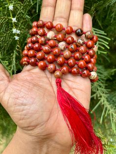 8 mm Rnd 108+1 Guru Beads Original Red JASPER Rosary, Japa Mala Energized, Yoga Prayer Healing Meditation, Free Ship by ArtisanCraftedJewelz on Etsy Handmade Red Mala For Healing, Red Beaded Mala For Rituals, Adjustable Red Mala With 108 Beads, Red Hand-strung Mala For Rituals, Red Hand-strung Spiritual Mala, Red Jasper