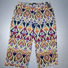 Travel Elements Colorful Print Slinky Stretchy Wide Leg No Wrinkle Pants Plus 2x. Condition Is New With Tags High Waisted Tie Pants, Travel Elements, Light Pink Pants, High Wasted Pants, White Wide Leg Pants, Wide Leg Lounge Pants, Casual Dress Pants, Green Trousers, Velour Pants