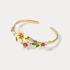 Step into the enchanting world of our Fluffy Bunny Cuff Bracelet – a delightful nod to nature's wonders! This charming piece captures the essence of a blooming garden with intricate enamel details, while the 18k gold adds a touch of luxury. Embrace the playful spirit of our adorable bunny design, bringing joy and style to your wrist. A perfect choice for nature lovers! 🐰🌼 🌿 DETAILS Plating: 18K Gold Materials: 18K Gold on Brass,   Enamel, Cubic Zirconia Size: Adjustable 2.17"*2.0 5 "(5.5cm*5. Luxury Round Cuff Bracelet, Luxury Flower Charm Bracelet Jewelry, Luxury Bracelet With Flower Charm, Luxury Flower-shaped Bracelet As A Gift, Luxury Elegant Jewelry With Flower Charm, Luxury Gold Flower-shaped Bracelets, Luxury Spring Jewelry Gift, Luxury Fine Jewelry Flower Bracelets, Luxury Jewelry With Spring Ring Clasp For Gift