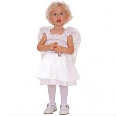 New In Pkg, Never Used. For Infants 12 - 24 Months. Includes: Dress, Headband, Wings. This Li'l Angel Is Heaven-Sent! Toddler Angel Costume, Angel Fancy Dress Costume, Angel Fancy Dress, Usa Costume, Olaf Costume, Gray Flower Girl, Party City Costumes, Girls Lace Dress