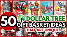 the words 50 dollar tree gift basket ideas that are unique