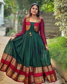 Narayanpet Dress, Simple Gown, Gown Simple, Checks Pattern