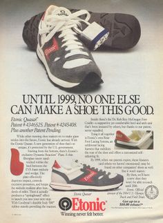 Etonic Sneaker Ads, Sports Ads, Brockton Massachusetts, 90s Sneakers, Shoe Factory, Shoes Ads, Best Ads, Chuck Norris, 1980s Fashion