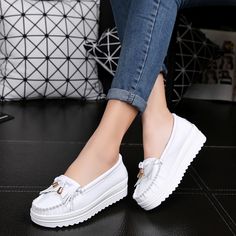 Colin Women's Loafer Leather Shoes | Ultrasellershoes.com – Ultra Seller Shoes Casual Summer Platform Loafers With Round Toe, Casual Summer Platform Loafers, Trendy Low-top Spring Platform Loafers, Trendy Low-top Platform Loafers For Spring, Trendy Spring Low-top Platform Loafers, Casual Low-top Platform Loafers, Casual White Closed Toe Platform Loafers, Casual Platform Loafers In Synthetic Material, White Slip-on Platform Loafers