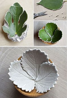 the process of making a leaf shaped bowl