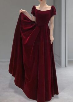 Long Formal Dresses, Velvet Evening Dress, Color Rush, Burgundy Velvet, Custom Size Dresses, Dresses Elegant, Dress Prom, Long Prom Dress, Custom Dresses