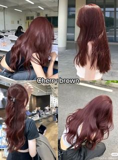 Korean Hair Color, Wine Hair, Cherry Hair, Hair Tint, Hair Inspiration Long, Hair Color Streaks, Hair Streaks, Pretty Hair Color, Hair Stylies