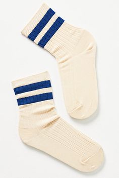 Cotton, polyester, spandex Imported | Her Socks by Le Bon Shoppe in Blue, Women's, Polyester/Cotton/Spandex at Anthropologie Anthropologie Socks, Wishlist Aesthetic, Socks With Sneakers, Socks Photography, Beige Socks, Vintage Socks, Trendy Socks, Sneakers And Socks, Fun Socks