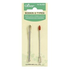 clover hooks in packaging for sewing and crafting, with two different types of needles