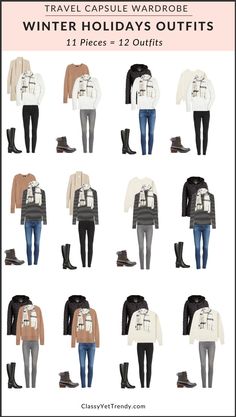 Travel Capsule Wardrobe Summer, Trip Fashion, Winter Holiday Outfits, Fall Travel Outfit, Classy Yet Trendy