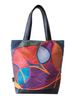 #Large #Tote #Bag #Large #Vegan #Leather #Purse #Painted #Leather by VELIBARDO Tote Leather Bag, Painted Leather Bag, Large Leather Purse, Large Leather Tote Bag, Large Purse, Printed Handbags, Art Bag, Painting Leather, Tote Bag Leather