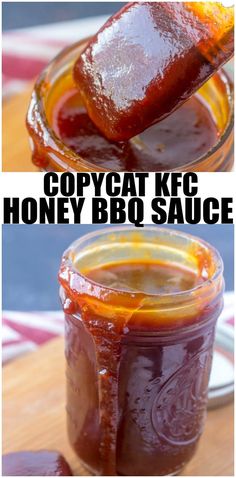 two images showing how to make honey bbq sauce