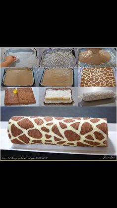 the cake is made to look like giraffes