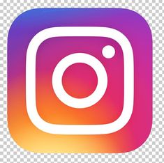 the instagram icon is shown in purple and orange colors, with a white circle on top