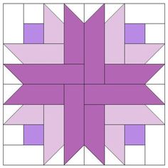 the star quilt block is shown in purple