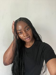 #fashion #blackhairstyles #protectivestyles Boho Braids With Straight Hair, Boho Braids Straight Hair, Straight Boho Braids, Straight Knotless Braids, 90s Braids, Straight Hair With Braid, Small Box Braids Hairstyles, Small Knotless Braids, Small Box Braids