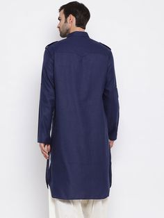 Vastramay Blue Cotton Blend Baap Beta Pathani Kurta The Vastramay Blue Cotton Blend Baap Beta Pathani Kurta is a stylish and comfortable traditional outfit perfect for special occasions. Made from a high-quality cotton blend, it ensures a great fit and feel for both father and son. Key Features Elegant blue color Pathani style design Comfortable cotton blend fabric Available in matching sets for father and son Specifications Brand: Vastramay Color: Blue Fabric: Cotton Blend Type: Pathani Kurta S Pakistani Kurta, Long Kurta, Traditional Outfit, Roll Up Sleeves, Collar Shirt, Shirt Collar, Festive Season, Matching Outfits, Blue Fabric