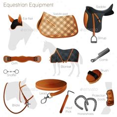 an equestrian equipment is shown in this graphic art work - miscellaneous objects / animals characters