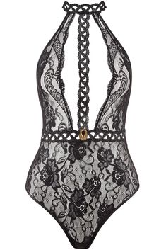 The ultra-luxe Precious Tale bodysuit makes a stunning entrance for this new season. Be captivated by its all-over elegant black Leavers lace with delicate braiding that masterfully refines your curves. A sumptuous interlaced golden jewel adds a touch of light, and bondage band details offer a hint of erotism. Style yours with sheer hold-ups in the boudoir or with straight-leg trousers and high heels for a dinner date.• Designed in France by Aubade.• Luxury bodysuit in black.• Elegant Leavers la Teddy Bodysuit, Gold Color Ring, Body Black, Triangle Bra, Suspender Belt, Lace Panelled, Lace Bodysuit, High Waisted Trousers, Stylish Women