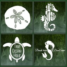 four different stickers that say true ocean - holic and the words true ocean - holic