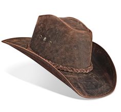 Zalupe Genuine Leather Hat This hat has a shaper internal wire of the flap to keep its shape. So think how great is it. :) Handmade in Brazil with high quality comfortable, durable leather, for cowboy themed party and as a gift. Our western hats for men and women are multipurpose used as fashion and to save yourself from weather. Brim: 2.95 inches Crown: 4.33 inches Material: Genuine Vintage Bovine Leather ** For help in size selection, please check the size chart in the pictures gallery. Cattleman Cowboy Hat, Womens Western Hat, Womens Cowboy Hat, Cow Boy Hat, Cowboy Hat Brown, Cowboy Hat Men, Cowboy Hats For Men, Vintage Cowboy Hat, Womens Western Hats