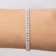 Material: silver plated brass, crystals Length: 7" + 2" extension IMPORTED Crystal Renee, Silver Pearl Necklace, Bracelet Silver, Silver Bracelets, Heart Necklace, Silver Necklaces, Cross Necklace, Silver Plate, Pearl Necklace