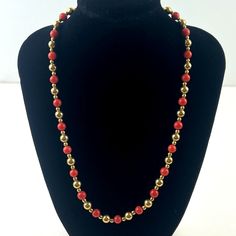 Solid 18K Yellow Gold Coral Bead Necklace Italy ~16” QVC Elegant Feminine 12.1g. Condition is Pre-owned. Shipped with USPS Ground Advantage. Classic Gold Necklace With 8mm Beads, Formal Costume Jewelry Necklace With Round Beads, Formal Costume Jewelry With Round Beads Necklace, Luxury Necklace With Round Beads For Gift, Yellow Gold Necklaces With 8mm Round Beads, Yellow Gold Necklaces With 8mm Beads, Formal Necklace With Round Gold Beads, Formal Gold Necklaces With 8mm Beads, Gold Beaded Necklaces With Round Beads For Formal Occasions