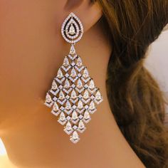 Bridal Cubic Zirconia Earrings/CZ Bridal Earrings/CZ Earrings/Bridesmaid Earrings/Wedding Jewelry/SilverBridal Jewelry/Silver Party Earrings Length: Approx. 3 Inches For more pictures of our products and to stay updated Follow Us Here! www.aryafashions.com https://www.facebook.com/aryafashions2000/ https://www.pinterest.com/aryafashions/ https://www.instagram.com/aryafashions2000 Email:AryaFashions2000@gmail.com Thank You & Have a Blessed Day! Luxury Silver Diamond Earrings With Fusion Style, Jewel Accessories, Wedding Jewelry Silver, Bridesmaid Earrings Silver, Silver Bridal Jewellery, Jewellery Aesthetic, Silver Bridal Earrings, Bridal Jewels, Diamond Bracelet Design