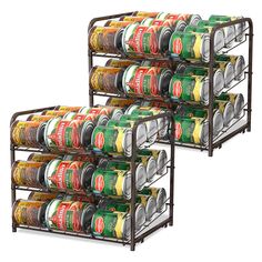 PRICES MAY VARY. ✅【CAN ORGANIZER RACK】New & upgraded can storage rack, the organizer is made of all metal (dividers is plastic), each storage rack can easily store up to 36 cans or cans/jars of various sizes, which is very suitable for organizing and creating storage space in kitchen, pantry, cabinets. ✅【UPGRADED ORGANIZER】strong and durable, not easy to rust & bend. The new upgraded stackable can rack organizer is made of metal, the surface is covered with brown electroplating. durable and not Pantry Rack, Can Rack, Can Dispenser, Pantry Organizers, Kitchen Pantry Cabinets, Can Storage, Pantry Shelf, Kitchen Cabinet Organization, Can Organizer