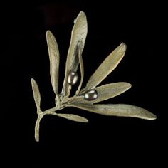 Olive Jewelry, Michael Michaud, Leaf Crown, Botanical Jewelry, Olive Leaf, Leaf Jewelry, Nature Inspired Jewelry, Jewelry Images, Brooch Jewelry