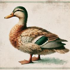 a drawing of a duck standing on the ground