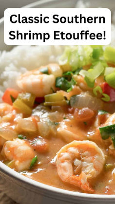 a white bowl filled with shrimp and rice