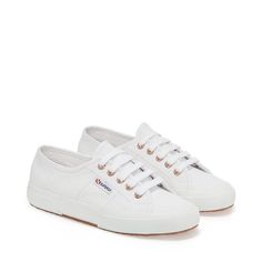 2750 Cotu Classic Sneakers - White Rose Gold – Superga US Classic High-top Sneakers With Laces, Classic Sneakers With Gum Sole For Spring, Vintage Sneakers With Gum Sole For Spring, Classic Sneakers With Laces For Spring, Classic High-top Canvas Shoes For Spring, Classic Lace-up Canvas Shoes With Gum Sole, Classic Lace-up Canvas Shoes With Rubber Sole, Classic Lace-up Sneakers For Spring, Vintage Low-top Sneakers For Spring