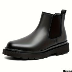 Russoo - Premium Mens Chelsea Boots: Waterproof, Anti-skid Slip-on Ankle Footwear with Sturdy Sole, Ideal for Outdoor Wear in Spring and Autumn Mens Chelsea Boots, Vintage Scene, Botas Chelsea, Boots Waterproof, Chelsea Boots Men, Summer Winter, Outdoor Wear, Spring And Autumn, Short Boots