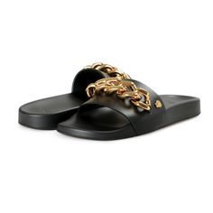 Versace Men's Black & Gold Leather Sandals Flip Flops Shoes Product Details Retail Value: $650.00 This Is Authentic Versace Men's Black & Gold Leather Sandals Flip Flops Shoes Sku: Shoes-6552 Country/Region Of Manufacture Italy Material: Leather/Rubber Model: Dsu8463_dv46g_it Kvo41 Luxury Slides With Rubber Sole And Round Toe, Luxury Leather Footbed Slides With Round Toe, Luxury Leather Slides For Formal Occasions, Luxury Round Toe Slides For Formal Occasions, Luxury Formal Slides With Round Toe, Luxury Black Calf Leather Slides, Luxury Black Slides With Leather Sole, Versace Slides For Men, Black And Gold Versace Shoes